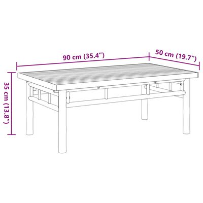 vidaXL kohvilaud, 90 x 50 x 35 cm, bambus