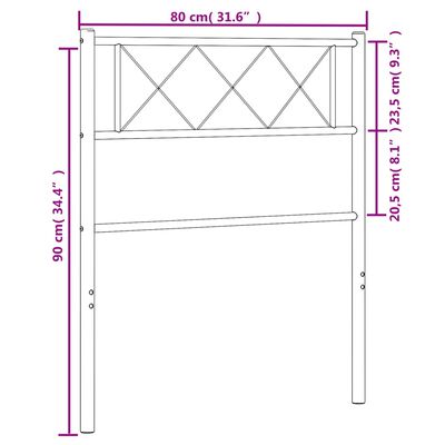 vidaXL metallist voodipeats, must, 75 cm