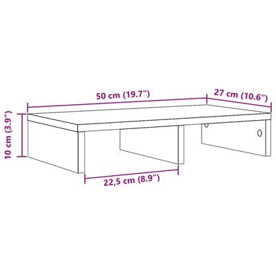 vidaXL monitorialus, Sonoma tamm, 50 x 27 x 10 cm, tehispuit