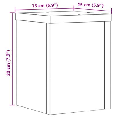 vidaXL taimealused 2 tk, must, 15x15x20 cm, tehispuit