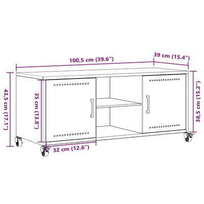 vidaXL telerikapp, oliiviroheline 100,5x39x43,5 cm külmvaltsitud teras