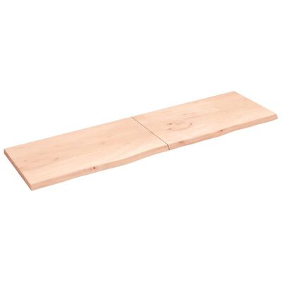 vidaXL lauaplaat, 120 x 60 x (2-4) cm, töötlemata tammepuit