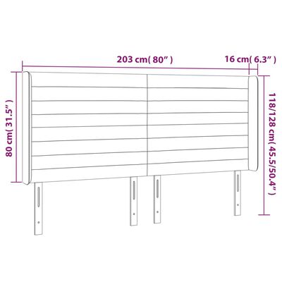 vidaXL voodipeats servadega, kreemjas, 203x16x118/128 cm, kangas