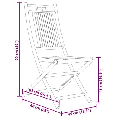 vidaXL kokkupandavad aiatoolid 4 tk, 46 x 66 x 99 cm, bambus