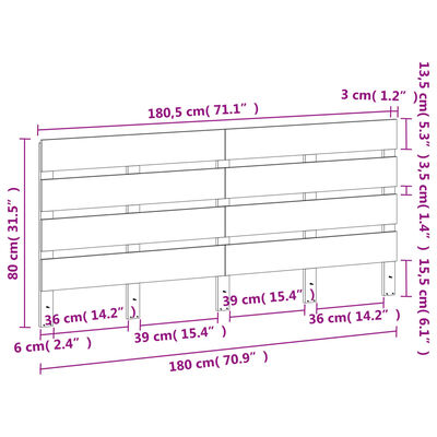 vidaXL voodipeats, vahapruun, 135 cm, männipuit