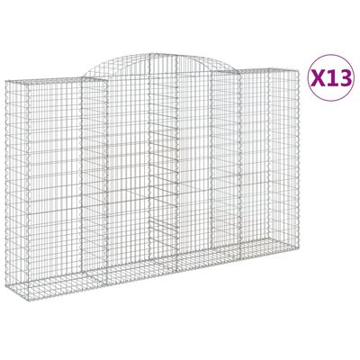 vidaXL kaarekujulised gabioonkorvid 13 tk, 300x50x180/200 cm, raud