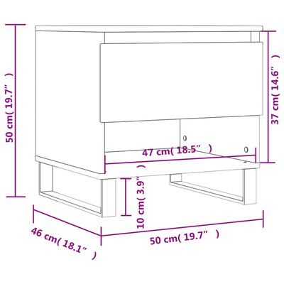 vidaXL kohvilaud 2 tk, pruun tamm, 50x46x50 cm, tehispuit