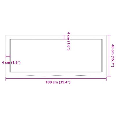 vidaXL vannitoa tasapind, tumepruun, 100x40x(2-6)cm töödeldud täispuit