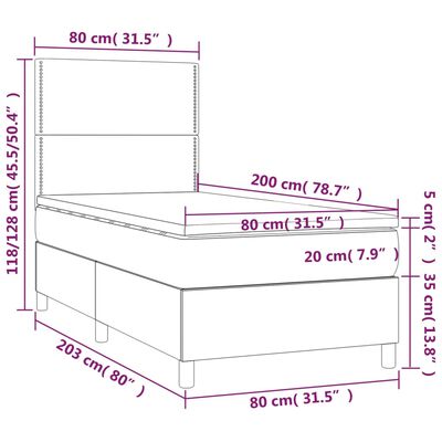 vidaXL kontinentaalvoodi madratsiga, must, 80x200 cm, kunstnahk