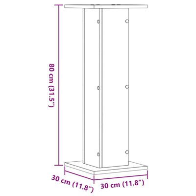 vidaXL taimealused 2 tk, valge, 30 x 30 x 80 cm, tehispuit