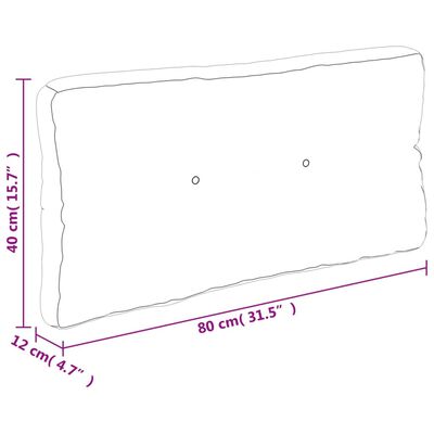 vidaXL euroaluse istmepadi, mustad ruudud, 80 x 40 x 12 cm, kangas