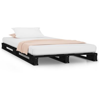 vidaXL kaubaalustest voodi, must, 75 x 190 cm, männipuit