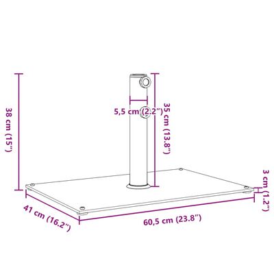 vidaXL päikesevarju alus, Ø32/38/48 mm postile, 15 kg, ristkülik