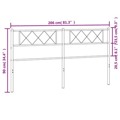 vidaXL metallist voodipeats, must, 200 cm