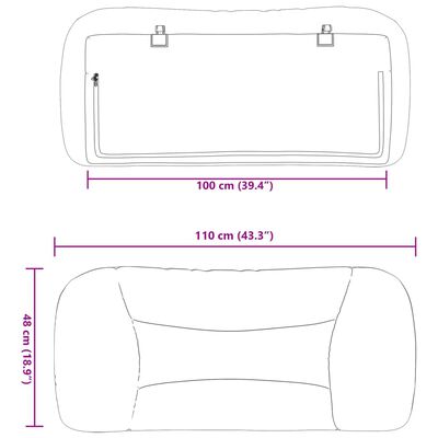 vidaXL voodipeatsi padi, helehall, 100 cm, kangas