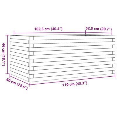 vidaXL aia taimekast, 110 x 60 x 46 cm, ebatsuuga puit