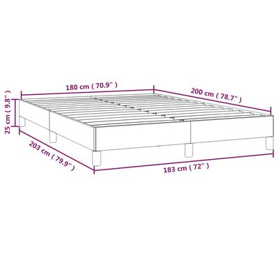 vidaXL voodiraam ilma madratsita, helehall, 180x200 cm, samet