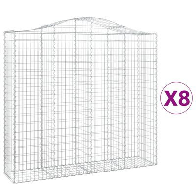 vidaXL kaarekujulised gabioonkorvid 8 tk, 200x50x180/200 cm, raud