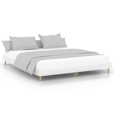 vidaXL voodiraam, kõrgläikega valge, 120x200 cm, tehispuit