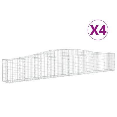 vidaXL kaarekujulised gabioonkorvid 4 tk, 400x30x60/80 cm, raud