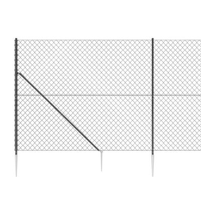 vidaXL võrkaed vaiadega, antratsiithall, 2 x 25 m