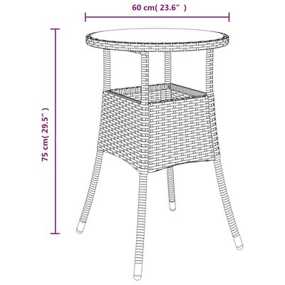 vidaXL 5-osaline aia bistrookomplekt patjadega, must, polürotang