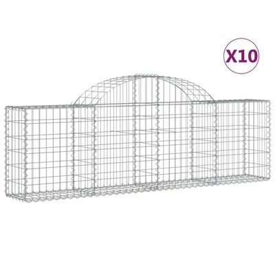 vidaXL kaarekujulised gabioonkorvid 10 tk, 200x30x60/80 cm, raud