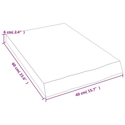 vidaXL vannitoa tasapind, 40 x 60 x (2-6) cm, töötlemata täispuit