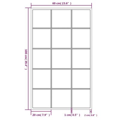 vidaXL seinapeeglid 4 tk, must, 100 x 60 cm, metall