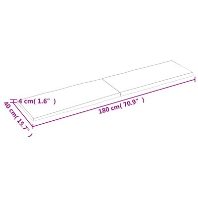 vidaXL lauaplaat, helepruun, 180 x 40 x (2-4) cm, töödeldud täispuit