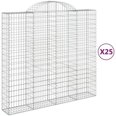 vidaXL kaarekujulised gabioonkorvid 25 tk, 200x50x180/200 cm, raud