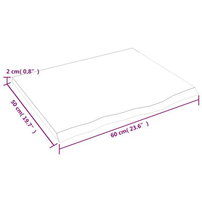 vidaXL vannitoa tasapind, tumepruun, 60x50x2 cm, töödeldud täispuit