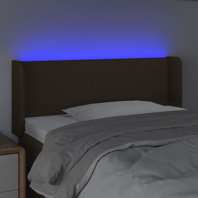 vidaXL LED-voodipeats, tumepruun, 93x16x78/88 cm, kangas