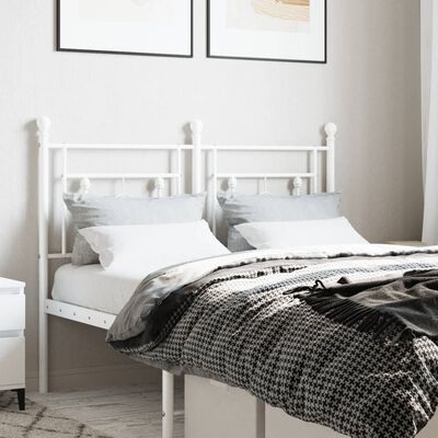 vidaXL metallist voodipeats, valge, 120 cm