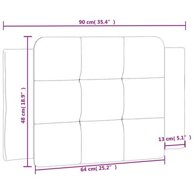 vidaXL voodipeatsi padi, must, 90 cm, kunstnahk