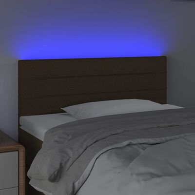 vidaXL LED-voodipeats, tumepruun, 100x5x78/88 cm, kangas