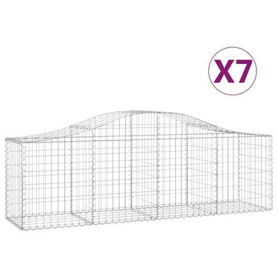 vidaXL kaarekujulised gabioonkorvid 7 tk, 200x50x60/80 cm, raud