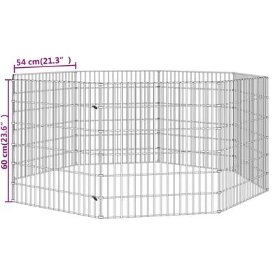 vidaXL loomade aedik 8 paneeli 54x60 cm tsingitud raud