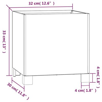 vidaXL jalgadega taimekastid, 2 tk, rooste, 32x30x33 cm, Corten teras