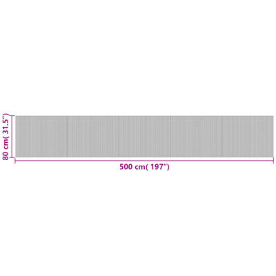 vidaXL vaip, ristkülikukujuline, tumepruun, 80 x 500 cm, bambus