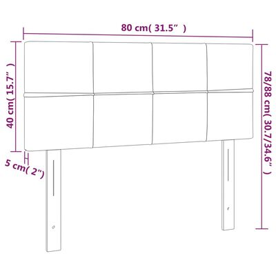 vidaXL LED-voodipeats, pruunikashall, 80x5x78/88 cm, kangas