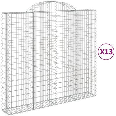 vidaXL kaarekujulised gabioonkorvid 13 tk, 200x50x180/200 cm, raud