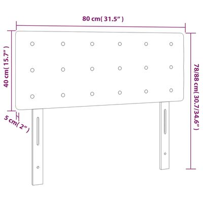 vidaXL LED-voodipeats, pruunikashall, 80x5x78/88 cm, kangas