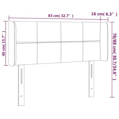 vidaXL LED-voodipeats, kreemjas, 83x16x78/88 cm, kangas