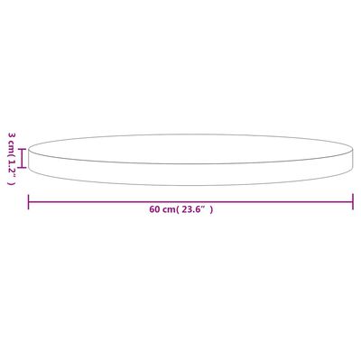 vidaXL lauaplaat, ümmargune, must, Ø 60 x 3 cm, männipuit