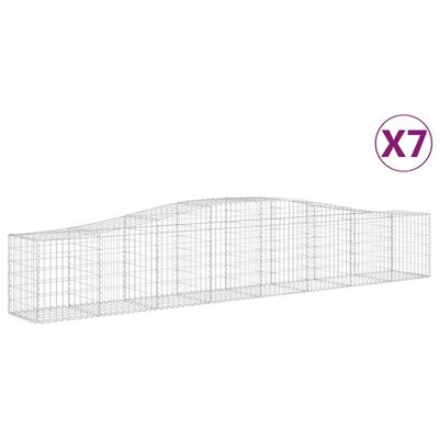 vidaXL kaarekujulised gabioonkorvid 7 tk, 400x50x60/80 cm, raud