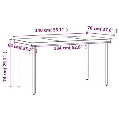 vidaXL 7-osaline aiamööbli komplekt patjadega, must