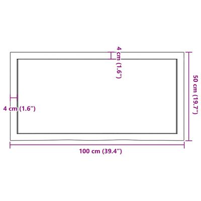 vidaXL vannitoa tasapind, helepruun, 100 x 50 x (2-4) cm, täispuit