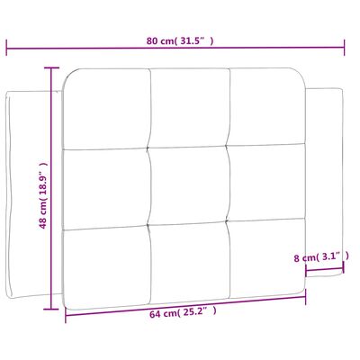 vidaXL voodipeatsi padi, must, 80 cm, kunstnahk