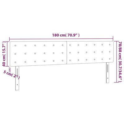 vidaXL LED-voodipeats, helehall, 180x5x78/88 cm, samet